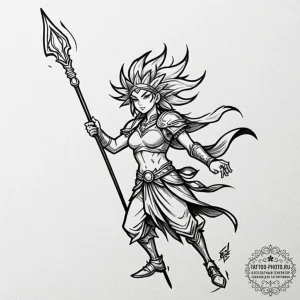 Tattoo design: a dynamic depiction of dazhbog... - эскиз тату (№1753339580_0, 24.07.2025 06:46) — tattoo-photo.ru
