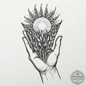 Tattoo sketch: a close-up of a hand holding a... - эскиз тату (№1753342425_0, 24.07.2025 07:33) — tattoo-photo.ru