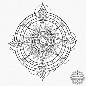 Tattoo sketch a zodiac symbol with a tiny, gl... - эскиз тату (№1753342651_0, 24.07.2025 07:37) — tattoo-photo.ru