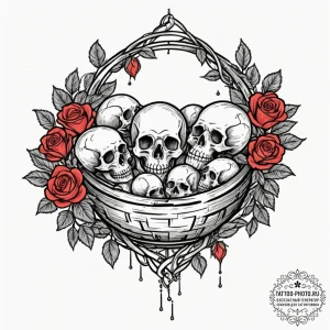 Tattoo sketch: a stylized depiction of a crad... - эскиз тату (№1753344084_0, 24.07.2025 08:01) — tattoo-photo.ru