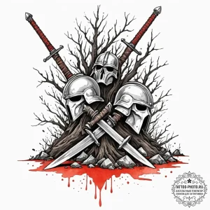 Tattoo sketch a single, powerful tree growing... - эскиз тату (№1753344236_0, 24.07.2025 08:03) — tattoo-photo.ru