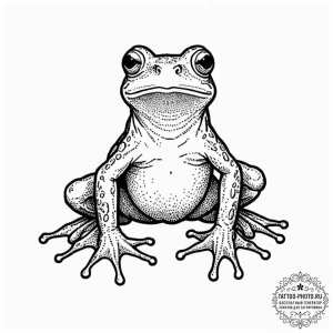 Frog, tattoo line art, minimalist tattoo desi... - эскиз тату (№1753346129_0, 24.07.2025 08:35) — tattoo-photo.ru