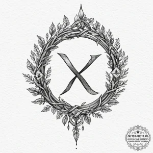 102. tattoo design: a "opora" rune integrated... - эскиз тату (№1753346736_0, 24.07.2025 08:45) — tattoo-photo.ru