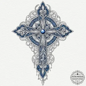 Tattoo design a deep, moody blue watercolor s... - эскиз тату (№1753348175_0, 24.07.2025 09:09) — tattoo-photo.ru