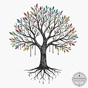 Tattoo sketch 'skill tree' with branching lin... - эскиз тату (№1753348706_0, 24.07.2025 09:18) — tattoo-photo.ru