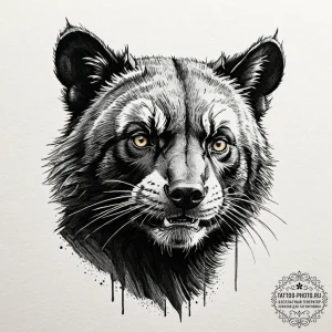 Wolverine, ink illustration for tattoo, detai... - эскиз тату (№1753349161_0, 24.07.2025 09:26) — tattoo-photo.ru