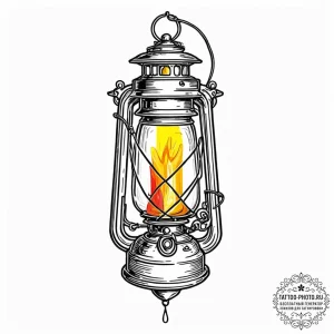 Lantern, tattoo line art, on a clean white pa... - эскиз тату (№1753350598_0, 24.07.2025 09:49) — tattoo-photo.ru