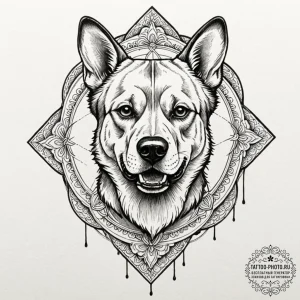 A neo-traditional tattoo of cujo the dog, rab... - эскиз тату (№1753350975_0, 24.07.2025 09:56) — tattoo-photo.ru