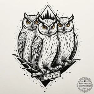 A linework tattoo of the phrase "the owls are... - эскиз тату (№1753351674_0, 24.07.2025 10:07) — tattoo-photo.ru