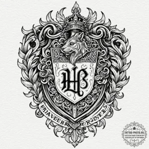A flash sheet of the four hogwarts house cres... - эскиз тату (№1753351750_0, 24.07.2025 10:09) — tattoo-photo.ru