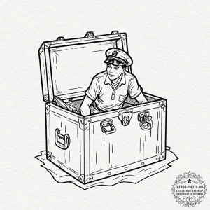 A graphic novel panel from se7en, "what's in... - эскиз тату (№1753351903_0, 24.07.2025 10:11) — tattoo-photo.ru