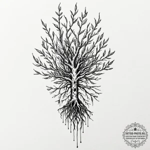 Tattoo design a minimalist tattoo of a plant'... - эскиз тату (№1753352356_0, 24.07.2025 10:19) — tattoo-photo.ru