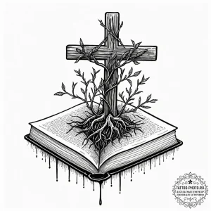 Tattoo sketch a plant with roots that are dig... - эскиз тату (№1753353341_0, 24.07.2025 10:35) — tattoo-photo.ru