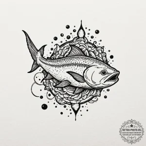 Catfish, concept art for tattoo, blackwork ta... - эскиз тату (№1753354401_0, 24.07.2025 10:53) — tattoo-photo.ru