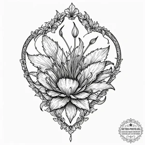 Venus flytrap, tattoo flash sheet design, bla... - эскиз тату (№1753355312_0, 24.07.2025 11:08) — tattoo-photo.ru