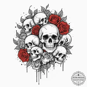 Trash polka composition of a nazgг»l on its f... - эскиз тату (№1753356068_0, 24.07.2025 11:21) — tattoo-photo.ru
