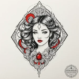 Tattoo sketch a fluid line art piece embodyin... - эскиз тату (№1753356370_0, 24.07.2025 11:26) — tattoo-photo.ru