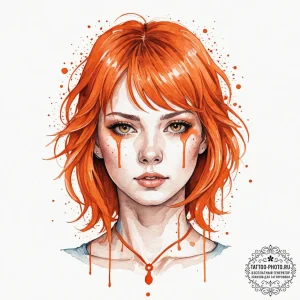 131. neo-traditional portrait of leeloo with... - эскиз тату (№1753357275_0, 24.07.2025 11:41) — tattoo-photo.ru