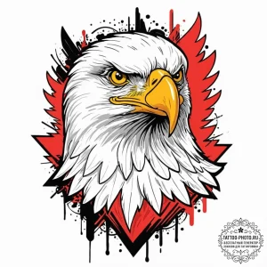 Eagle, artistic tattoo sketch, on a clean whi... - эскиз тату (№1753359559_0, 24.07.2025 12:19) — tattoo-photo.ru