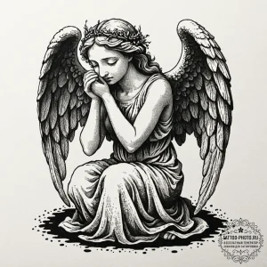 Tattoo sketch an ancient, stone statue of a w... - эскиз тату (№1753361341_0, 24.07.2025 12:49) — tattoo-photo.ru