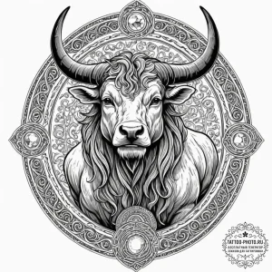 Minotaur in a labyrinth (the scene), artistic... - эскиз тату (№1753362770_0, 24.07.2025 13:12) — tattoo-photo.ru