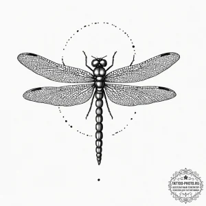 Dragonfly, tattoo drawing outline, dotwork ta... - эскиз тату (№1753363959_0, 24.07.2025 13:32) — tattoo-photo.ru