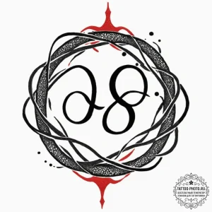 Omega (symbol), ink illustration for tattoo,... - эскиз тату (№1753366436_0, 24.07.2025 14:13) — tattoo-photo.ru