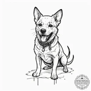 A trash polka composition of a demodog, snarl... - эскиз тату (№1753366883_0, 24.07.2025 14:21) — tattoo-photo.ru