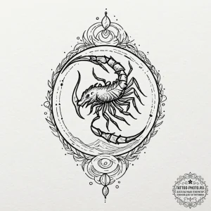 Tattoo design a scorpio symbol composed of da... - эскиз тату (№1753370614_0, 24.07.2025 15:23) — tattoo-photo.ru