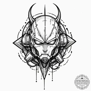 A dotwork tattoo of the cyberdyne systems log... - эскиз тату (№1753371031_0, 24.07.2025 15:30) — tattoo-photo.ru