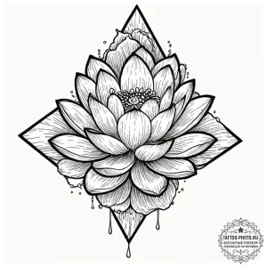 Tattoo sketch a lotus flower pushing through... - эскиз тату (№1753372479_0, 24.07.2025 15:54) — tattoo-photo.ru