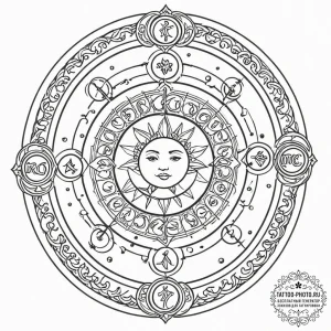 Tattoo sketch the zodiac's element subtly rep... - эскиз тату (№1753373107_0, 24.07.2025 16:05) — tattoo-photo.ru