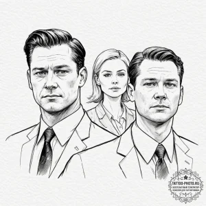 A graphic novel portrait of the main characte... - эскиз тату (№1753375422_0, 24.07.2025 16:43) — tattoo-photo.ru
