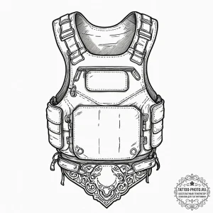 Tattoo sketch a generic tactical vest or plat... - эскиз тату (№1753377334_0, 24.07.2025 17:15) — tattoo-photo.ru