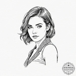 A sketch of the "final girl" trope, a determi... - эскиз тату (№1753384397_0, 24.07.2025 19:13) — tattoo-photo.ru