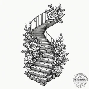 Tattoo sketch a single, detached step from a... - эскиз тату (№1753389155_0, 24.07.2025 20:32) — tattoo-photo.ru