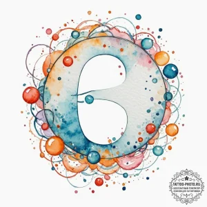Tattoo sketch a child's initial in a bubble.,... - эскиз тату (№1753391231_0, 24.07.2025 21:07) — tattoo-photo.ru