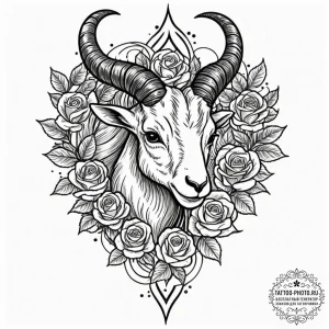 Tattoo design a capricorn goat-fish hybrid, w... - эскиз тату (№1753392474_0, 24.07.2025 21:27) — tattoo-photo.ru