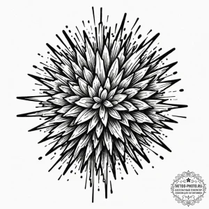 Tattoo sketch a pixelated explosion with smok... - эскиз тату (№1753395968_0, 24.07.2025 22:26) — tattoo-photo.ru