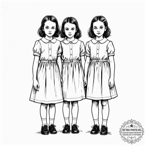 A sketch of the grady twins from the shining,... - эскиз тату (№1753397001_0, 24.07.2025 22:43) — tattoo-photo.ru