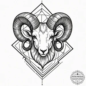 Tattoo sketch an aries ram's head fading into... - эскиз тату (№1753398247_0, 24.07.2025 23:04) — tattoo-photo.ru
