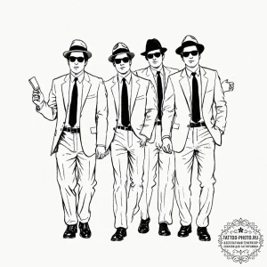 A sketch of the main characters from the blue... - эскиз тату (№1753398457_0, 24.07.2025 23:07) — tattoo-photo.ru