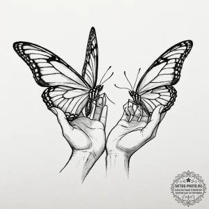 Tattoo design a butterfly with its wings made... - эскиз тату (№1753400473_0, 24.07.2025 23:41) — tattoo-photo.ru