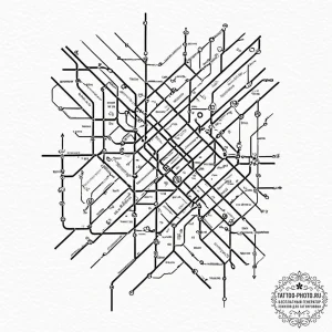 Tattoo design a subway map, but the lines and... - эскиз тату (№1753403750_0, 25.07.2025 00:35) — tattoo-photo.ru