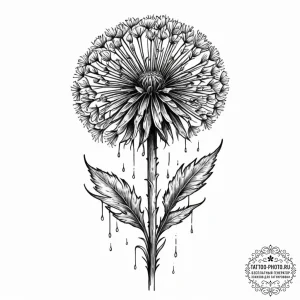 Tattoo design a dandelion with a strong, deep... - эскиз тату (№1753404567_0, 25.07.2025 00:49) — tattoo-photo.ru