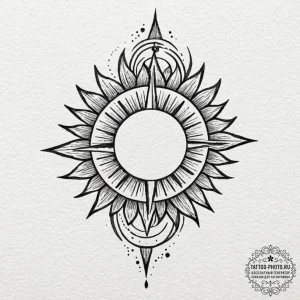 Tattoo design a stylized "respawn" symbol wit... - эскиз тату (№1753405388_0, 25.07.2025 01:03) — tattoo-photo.ru