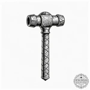 A linework tattoo of the iconic hammer from o... - эскиз тату (№1753406208_0, 25.07.2025 01:16) — tattoo-photo.ru