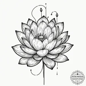 Tattoo sketch a lotus flower with two buds gr... - эскиз тату (№1753406823_0, 25.07.2025 01:27) — tattoo-photo.ru