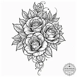 Tattoo sketch a vine with sharp thorns at its... - эскиз тату (№1753409688_0, 25.07.2025 02:14) — tattoo-photo.ru