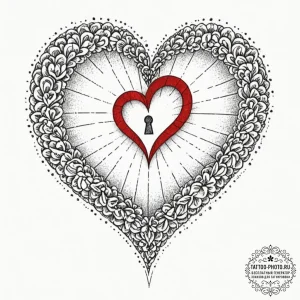 Tattoo sketch a heart with a keyhole, and a s... - эскиз тату (№1753411327_0, 25.07.2025 02:42) — tattoo-photo.ru